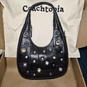 Coachtopia Alter/Ego Crescent Shoulder Bag  Upcrafted Leather with Grommets NWT